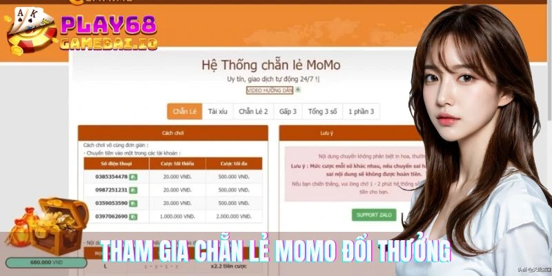 Các bước tham gia chẵn lẻ momo đổi thưởng 